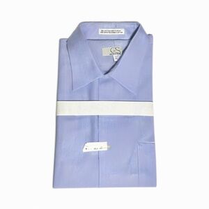 Cooper & Stewart 16.5”- 33” The Charleston Blue Heringbone Dress Shirt Spread